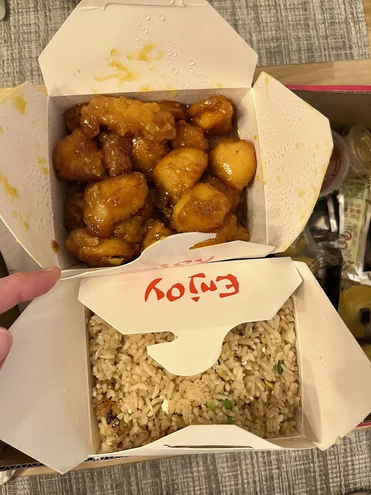 Orange Chicken and Chicken Friend Rice