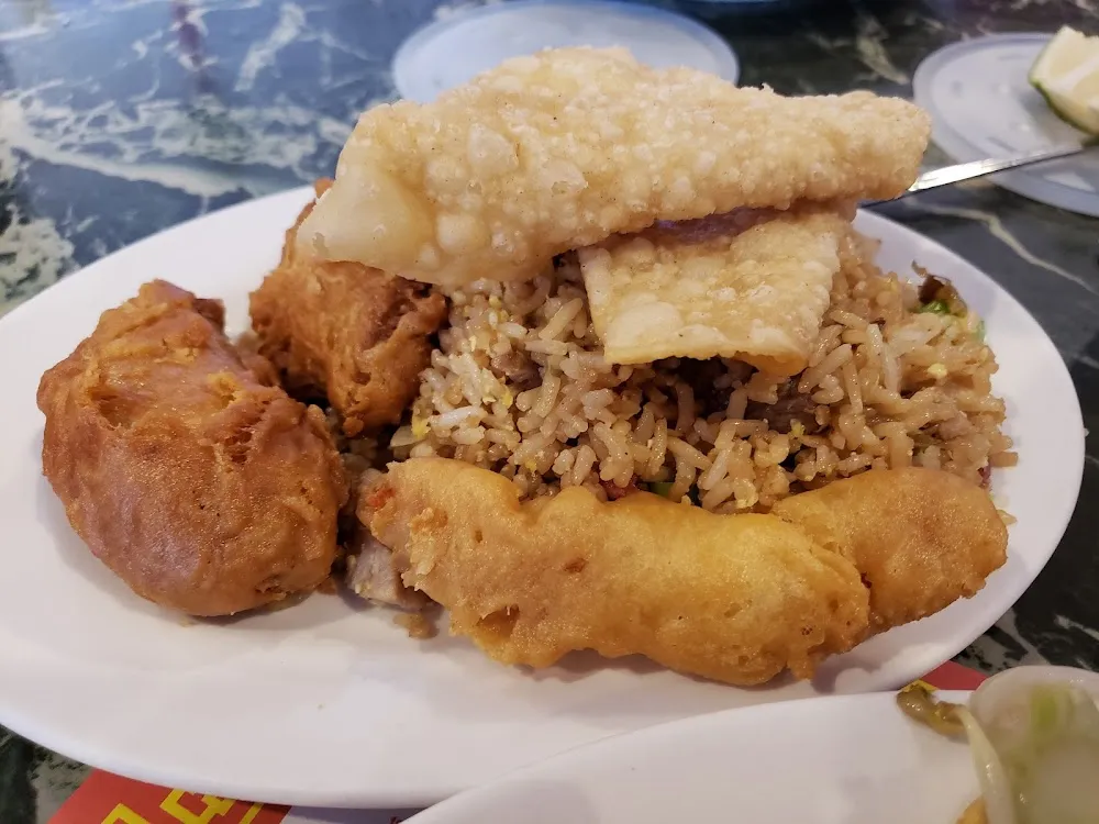 Pork Fried Rice Fried Chicken Wings & Fried Shrimp